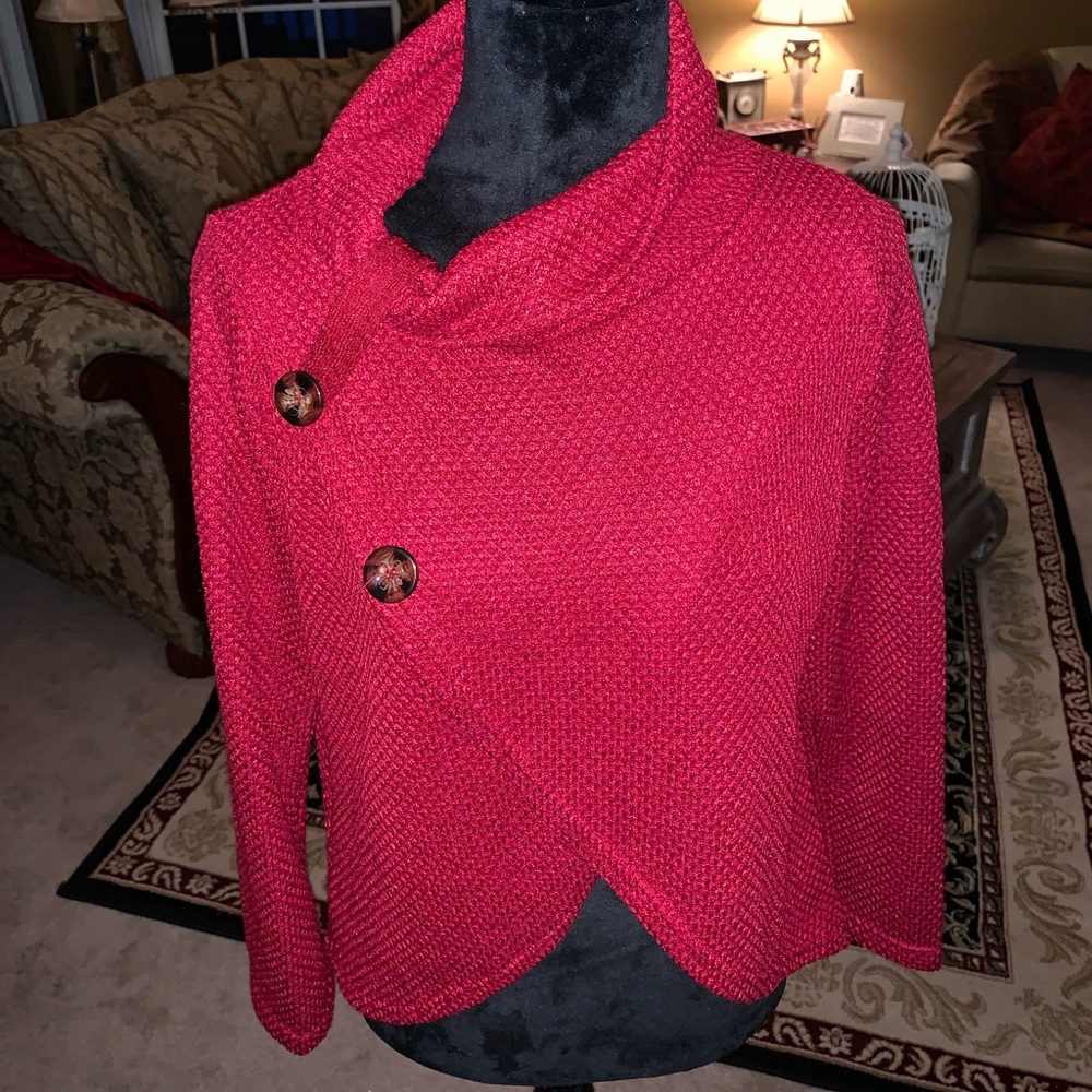 Maroon cropped poncho